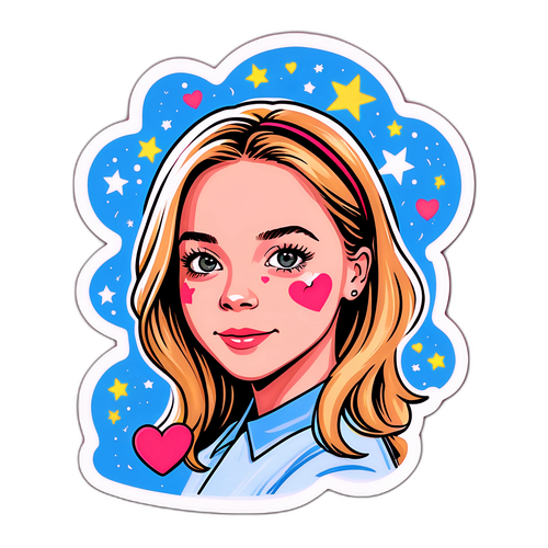 Минималистичный стикер с портретом Сидни Суини