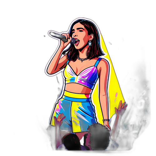 Pegatina ilustrativa de Dua Lipa en concierto