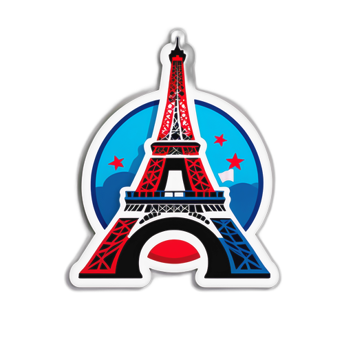 Sticker ya PSG na Mnara wa Eiffel