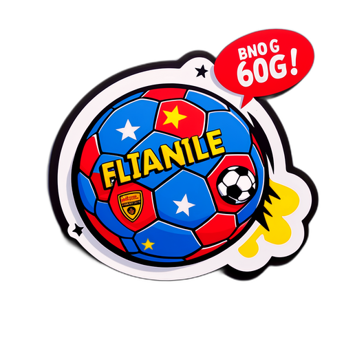 Наклейка з популярним футбольним слоганом у стильному коміксі