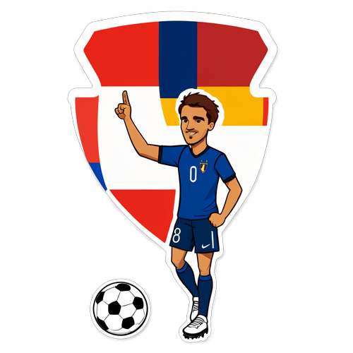 Unieke Sticker 'France Espagne JO': Vier de Magie van Voetbal met Franse en Spaanse Vlaggen!