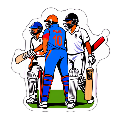 Scene ya Mchezo wa Kricket kati ya Uingereza na India