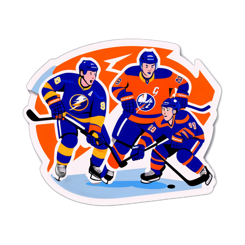 Quirky Cartoon Hockey Showdown