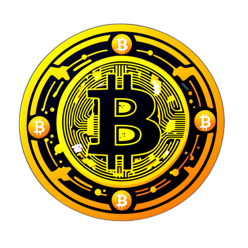 Bitcoin Sembolleri ve Kripto Para Grafikleri İçeren Yenilikçi Dijital Tasarım