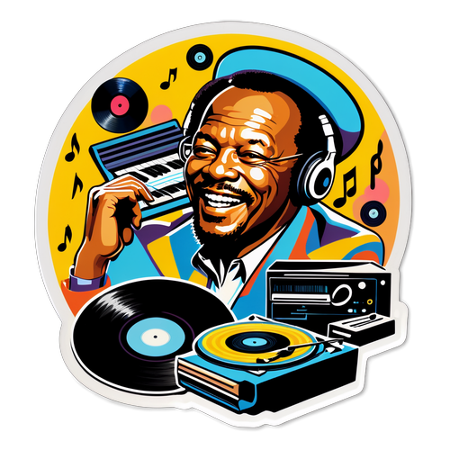 Revivez la Magie : Le Sticker Nostalgique de Quincy Jones qui Éveillera vos Souvenirs Musicaux!