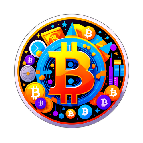 Bitcoinsymbolet med digitale elementer