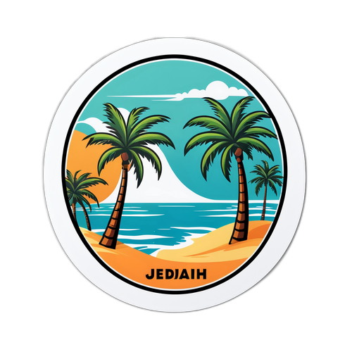 Peisaj din Jeddah cu plajă și palmieri