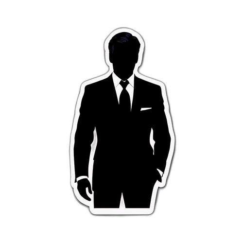 Minimalist klistermärke av Pierce Brosnans silhuett
