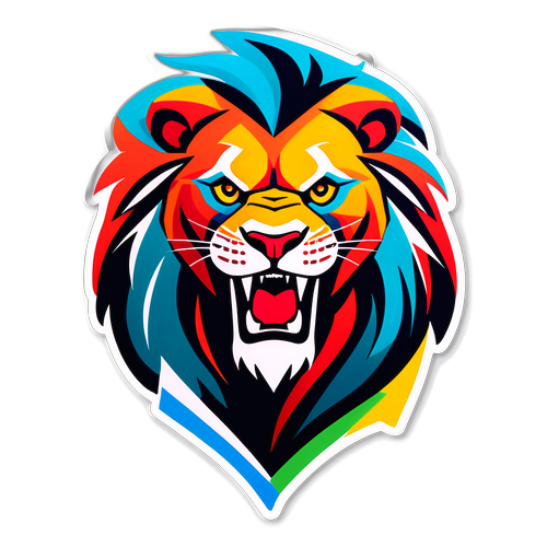 Sticker cu un leu stilizat