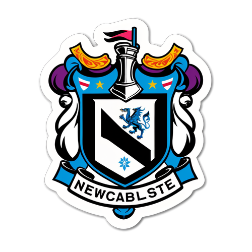 Desperte Sua Paixão: O Fantástico Adesivo Colorido do Newcastle Com Jogadores em Ação!