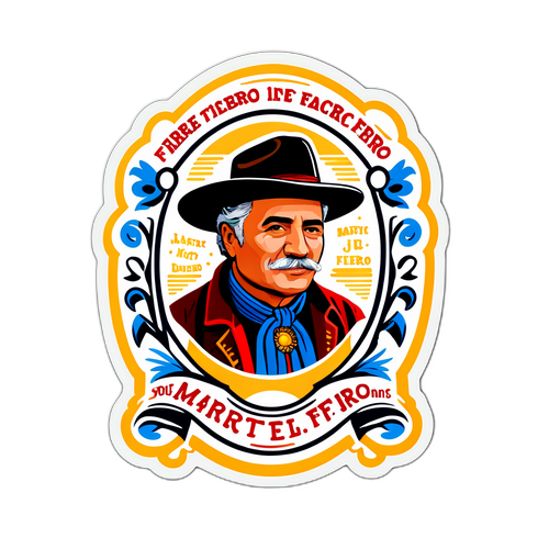 Sticker que celebra la historia de 'Martín Fierro'