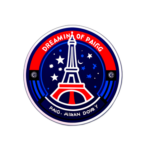 Стильний наліпка PSG з елементами паризької культури