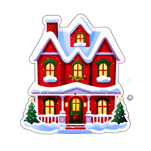 Casă decorată de Crăciun