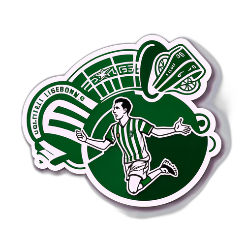 สติ๊กเกอร์ที่แสดงถึงการเดินทางของแฟนบอลสปอร์ติ้งลิสบอนสู่สนามแข่งขัน