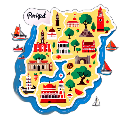 Illustrated Map of Portugal