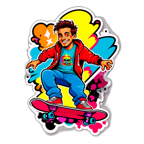 Stiker Trendy Tony Tanos di Taman Skate