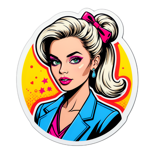 Ann Van Elsen sticker met trendy accessoires in pop-art stijl