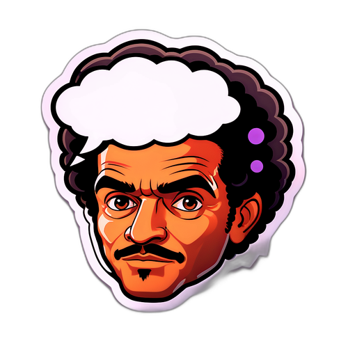 פורטרט מאויר של מדני עם בועה מחשבה containing ספרים ורעיונות