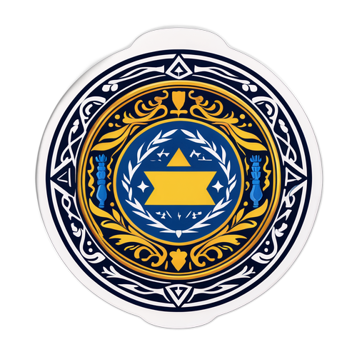 מדבקה של סמלים ישראליים מסורתיים לצום העשירי בטבת