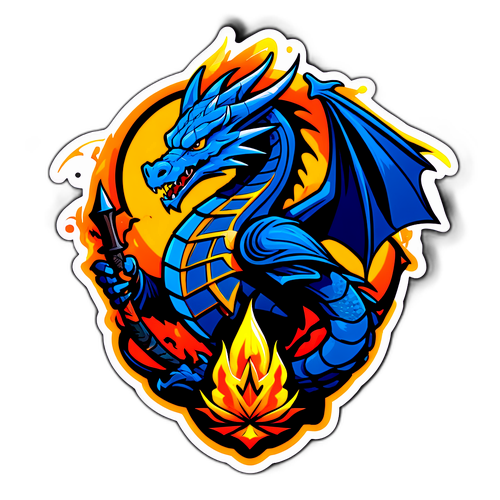 Design inspirat de 'The Witcher' cu dragon și vrăjitor