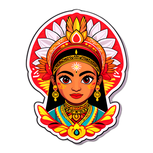 Stiker Vara Dwikhandini dalam Pakaian Tradisional