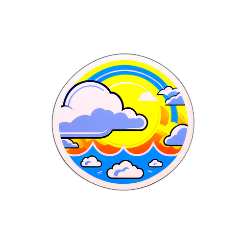 Sticker với hình ảnh bảng dự báo thời tiết