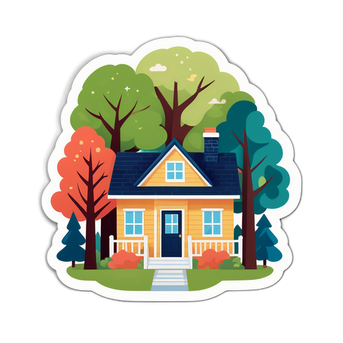 Sticker ya Nyumba Inayoonyesha Makazi Ya Nafuu