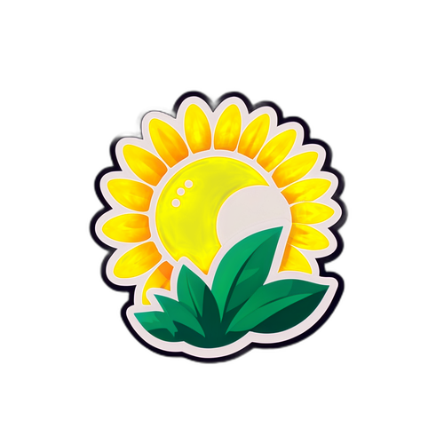 봄 날씨를 상징하는 햇볕 스티커
