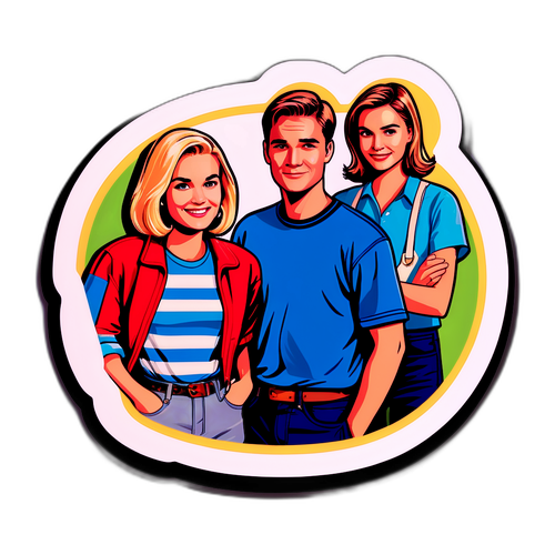 Retro-sticker af Dawson's Creek cast