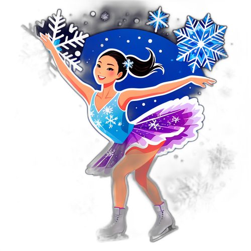 מדבקה צבעונית של אליסה ליו על הקרח