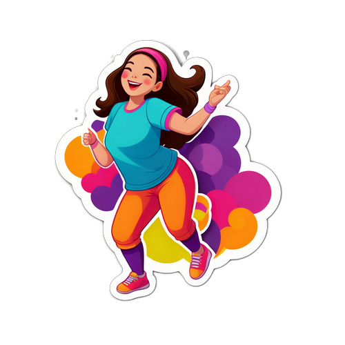 행복하게 춤추는 사람 스티커