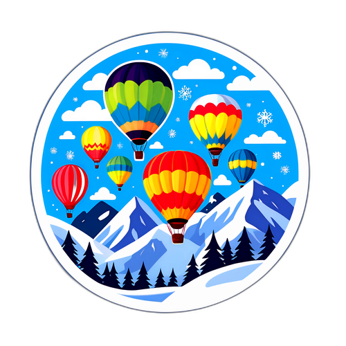 节日热气球场景