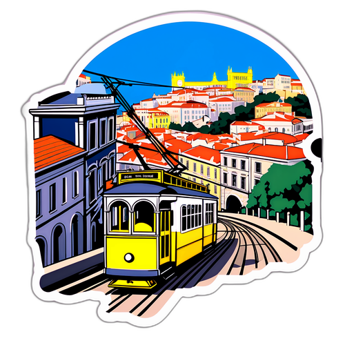 Künstlerische Darstellung der Standseilbahn in Lissabon