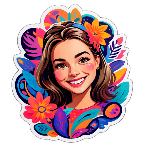 Adesivo di Greta Scarano con Fiori Astratti