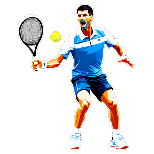 Djokovic en pleine action : Le sticker incontournable des JO 2024 qui va enflammer les passionnés de tennis !