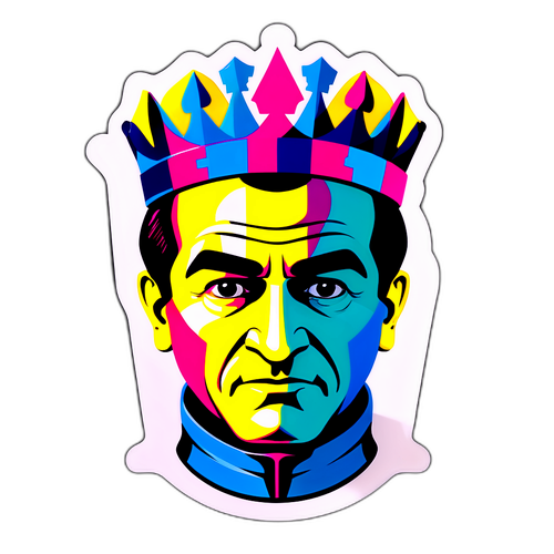 Abstracte Schaken Sticker met Kasparov als Koning