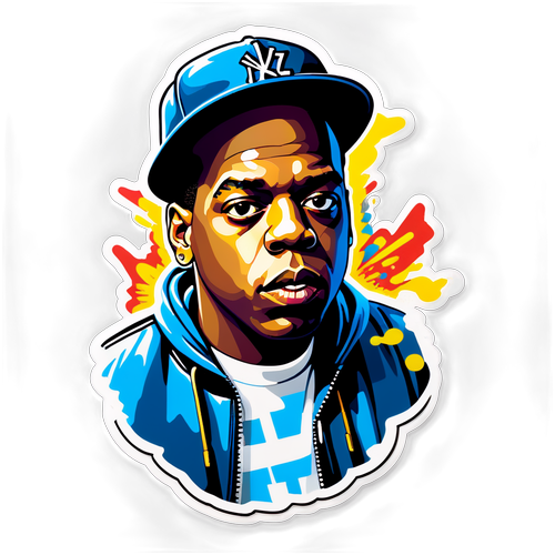 Sticker ng sikat na kasabihan ni Jay-Z sa estilo ng graffiti