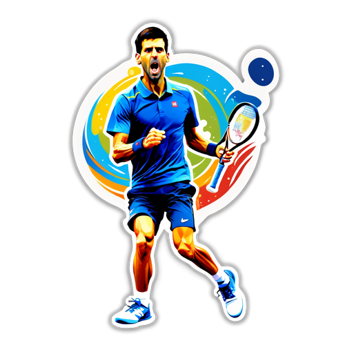 Pegatina artística de Novak Djokovic