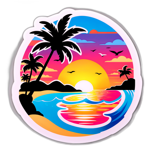 A Serene Beach Sunset Sticker for 'Bachelor in Paradise 2025'
