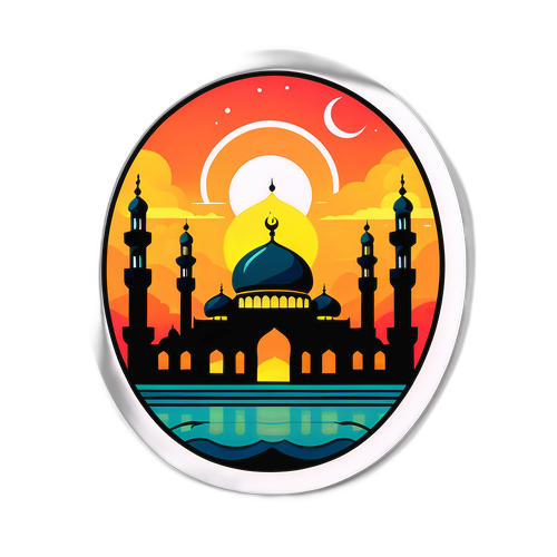 Stiker Tenang: Matahari Terbit di Masjid Bandung