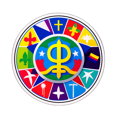 多元文化的團結貼紙