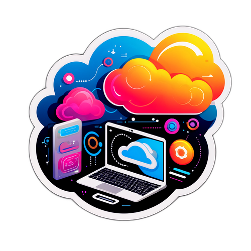 科技主題雲端計算插圖
