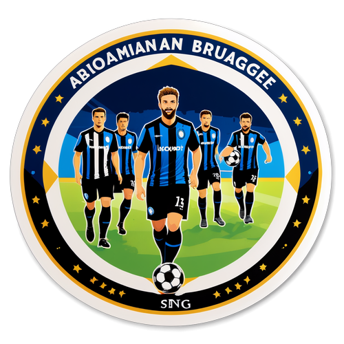 Sticker phong cách hiện đại cho trận đấu Atalanta gặp Club Brugge