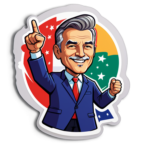 Un sticker dedicat campionului alegerilor