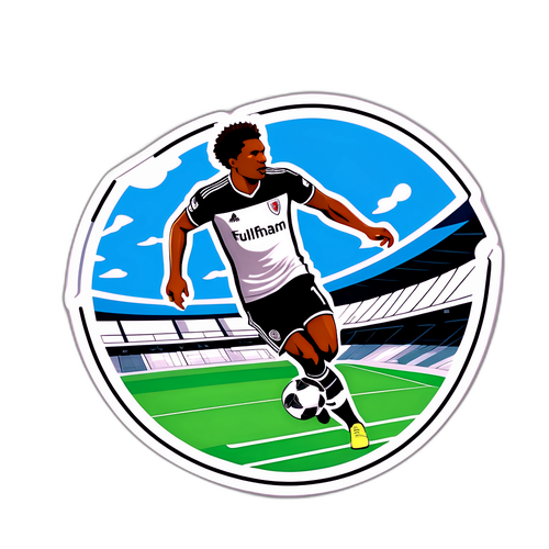 Mini vy av Fulhams arena och en spelare i aktion
