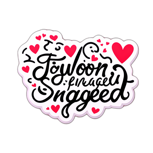 Romantisches Design mit Herzen und dem Text "Taylor Swift engaged"