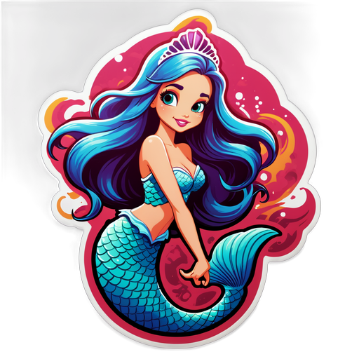 Charming Mermaid Princess Sticker