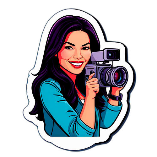 Stiker Ceria Menampilkan Ilustrasi Lauren Sanchez