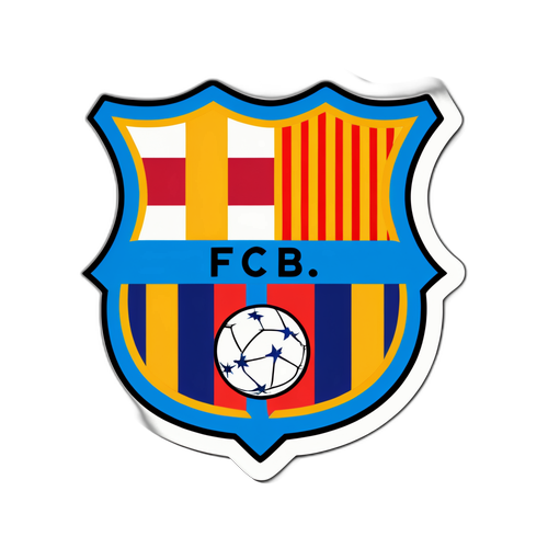 Emblema FC Barcelona cu elemente tradiționale catalane