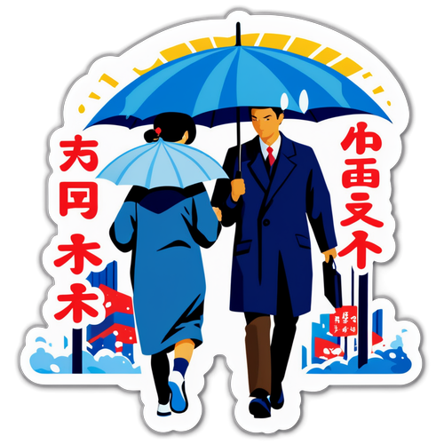 東京の雨の中の愛